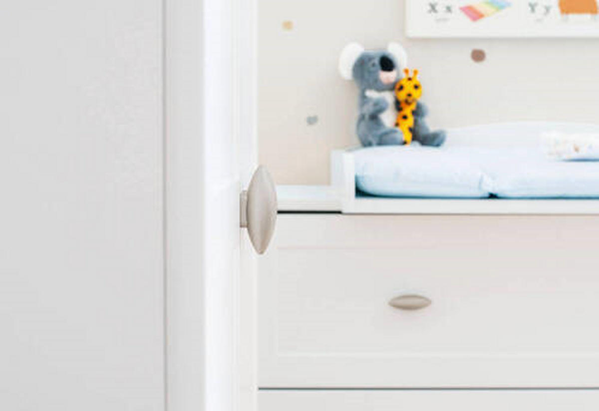 BABYKLEIDERSCHRANK PINOLINO LAURA  - Alufarben/Weiß, Trend, Holzwerkstoff/Kunststoff (91/192/57cm) - Pinolino