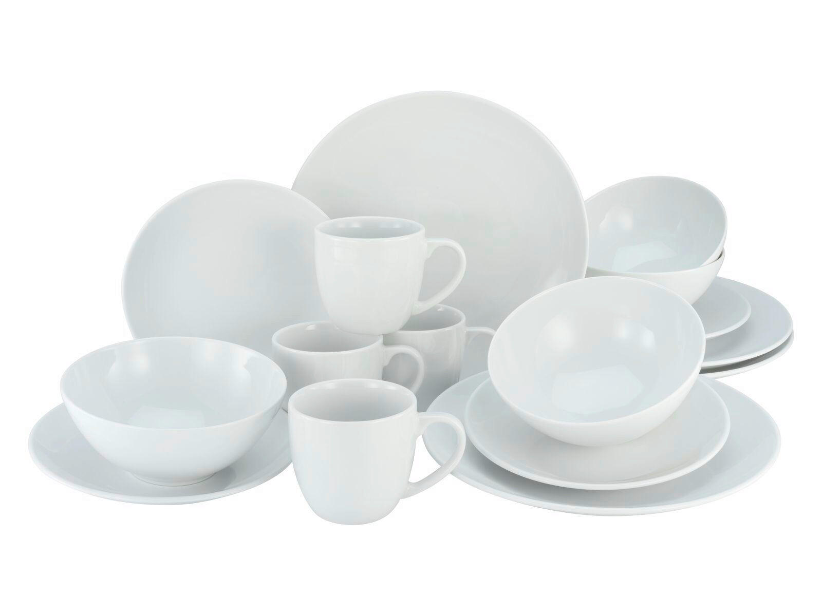 KOMBINOVANÁ SOUPRAVA, 16dílné, porcelán - bílá, Konvenční, keramika (39/23,5/31,5cm)