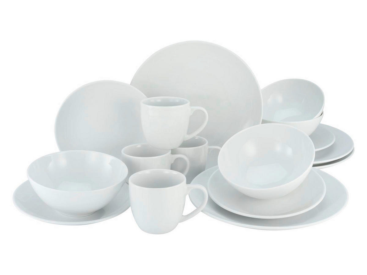 KOMBINOVANÁ SOUPRAVA, 16dílné, porcelán - bílá, Konvenční, keramika (39/23,5/31,5cm)
