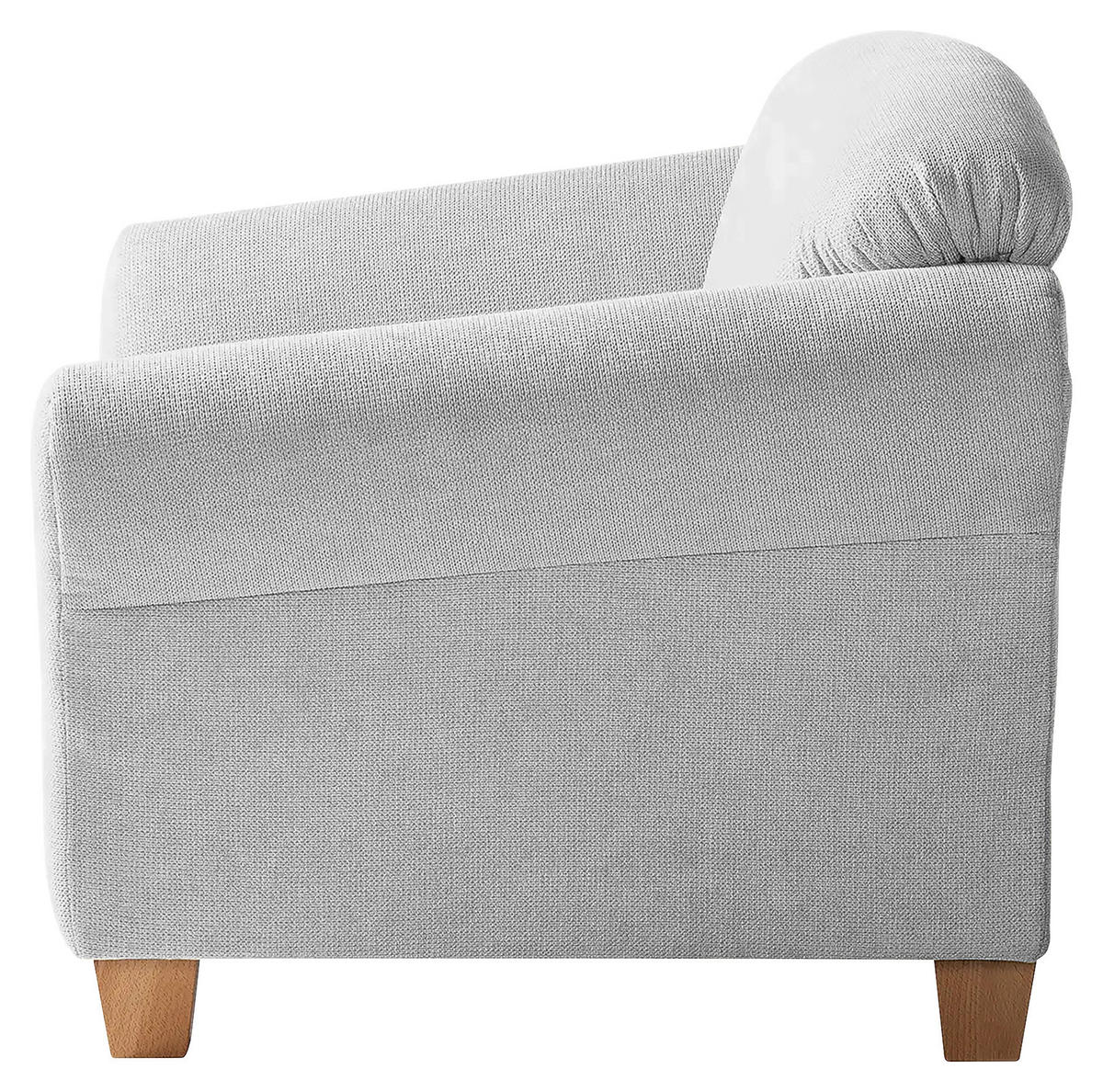 SESSEL in Flachgewebe Silberfarben  - Silberfarben/Naturfarben, Konventionell, Holz/Textil (101/84/89cm) - Sit & More