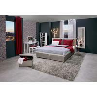 POSTELJA   x  , les, tekstil svetlo siva  - siva/črna, Konvencionalno, tekstil/les (180/200cm) - Boxxx