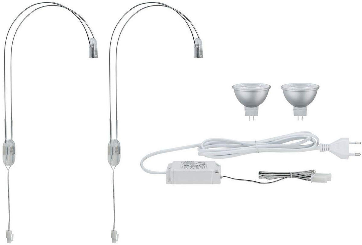 Spiegel-/Bilderleuchte 2er Set GALERIA LED II 2,5/30/18 cm   - Chromfarben, Design, Metall (2,5/30/18cm) - Paulmann