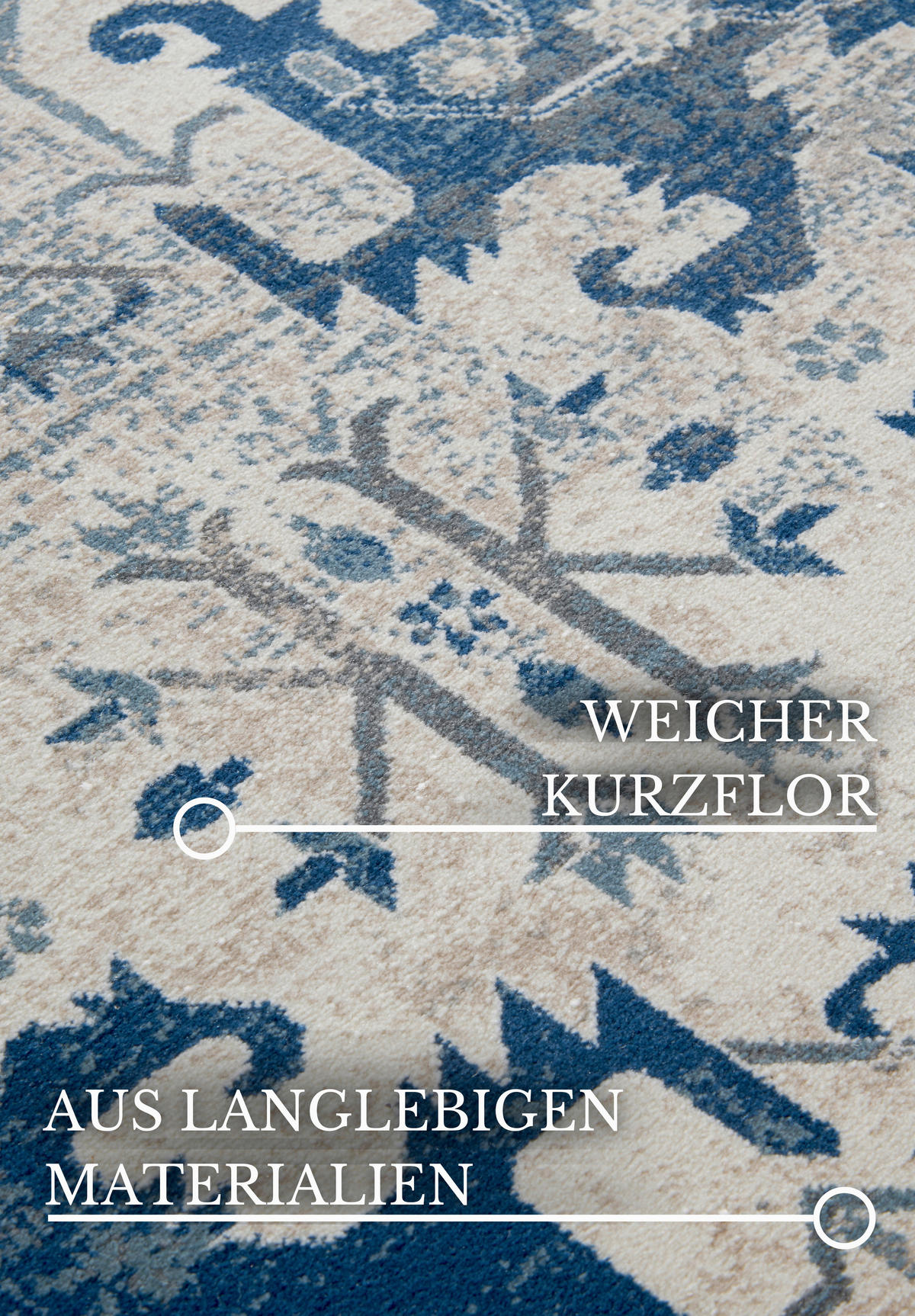 FLACHWEBETEPPICH 160/235 cm Kollektion 1869 Blau, Creme  - Blau/Creme, Design, Kunststoff/Textil (160/235cm) - Villeroy & Boch