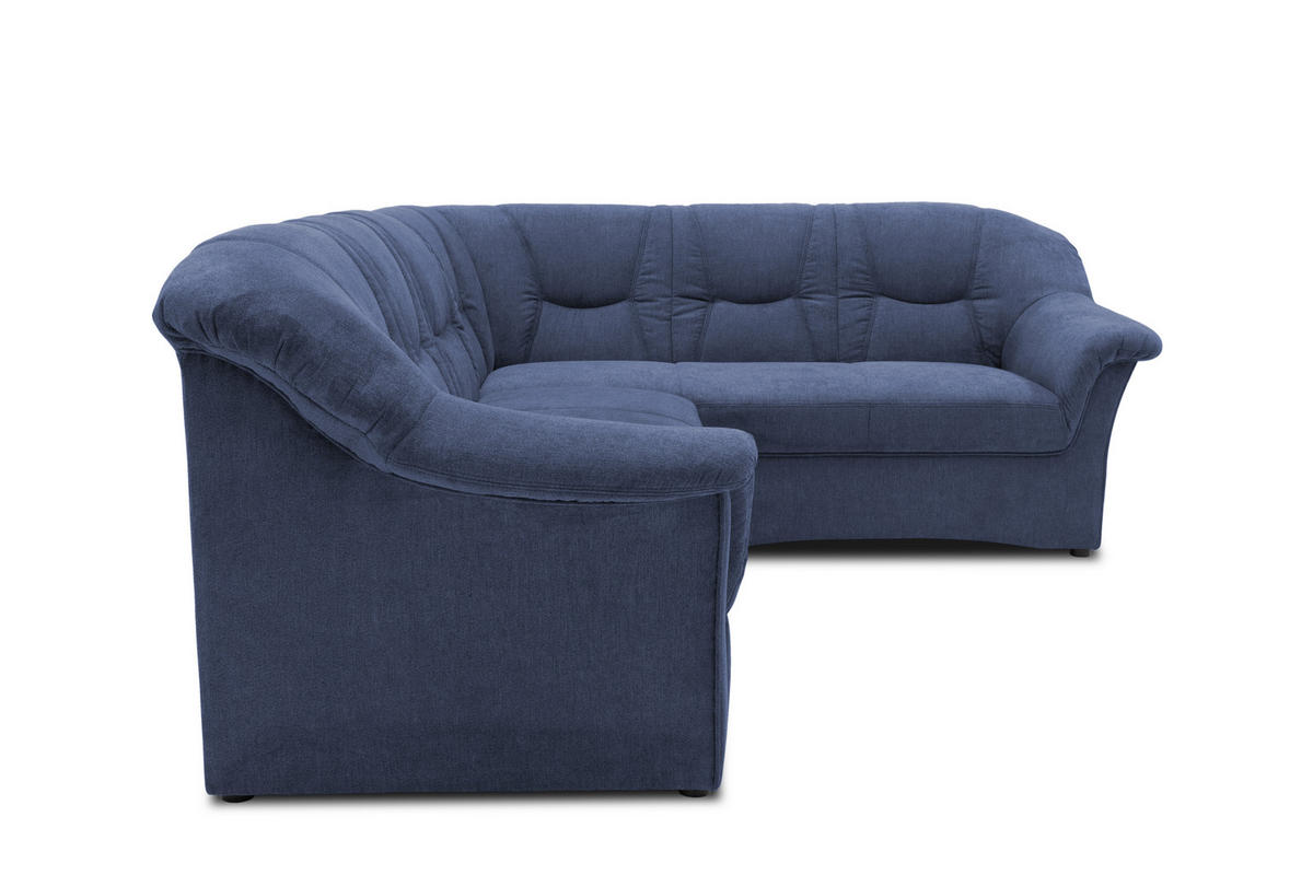 ECKSOFA Dunkelblau Mikrofaser  - Schwarz/Dunkelblau, KONVENTIONELL, Kunststoff/Textil (240/190cm) - MID.YOU