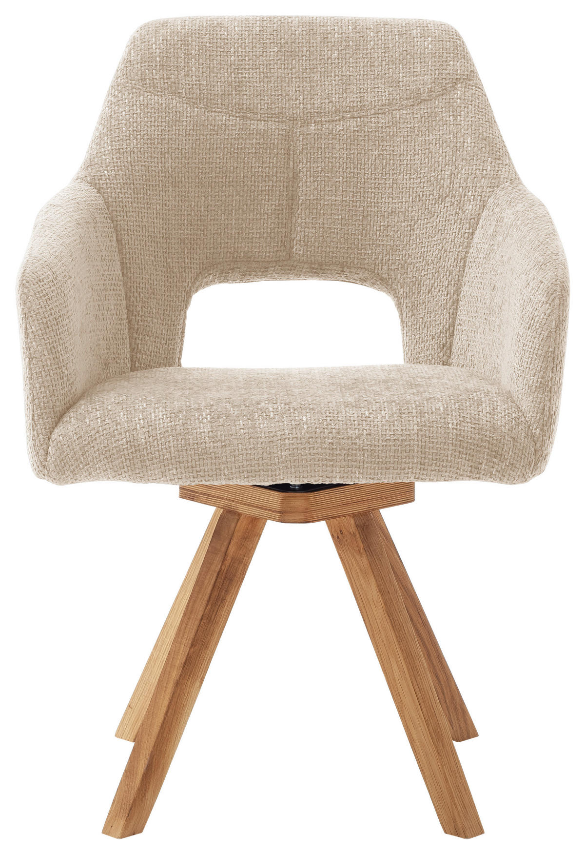 ARMLEHNSTUHL  in Webstoff  - Wildeiche/Beige, KONVENTIONELL, Holz/Textil (57/84/57cm) - Voleo