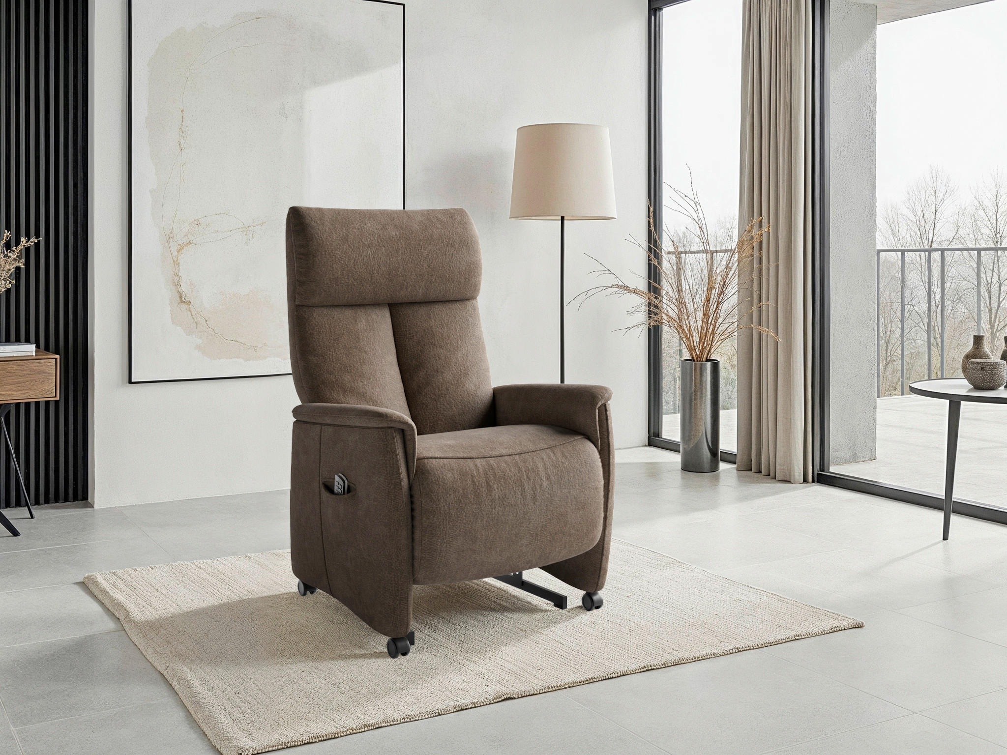 RELAXSESSEL in Textil Braun  - Schwarz/Braun, Basics, Kunststoff/Textil (76/119/84cm) - Sit & More