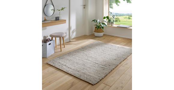HANDWEBTEPPICH 90/160 cm Hellgrau rechteckig  - Hellgrau, Basics, Textil (90/160cm) - Linea Natura