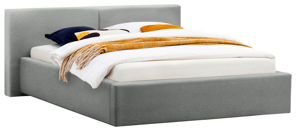 POLSTERBETT 140/200 cm  in Grau  - Grau, Basics, Textil (140/200cm) - Boxxx