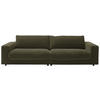 3-SITZER-SOFA in Chenille Olivgrün  - Schwarz/Olivgrün, Design, Kunststoff/Textil (290/86/127cm) - Lomoco