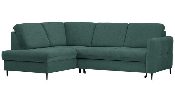 ECKSOFA in Chenille Grün  - Schwarz/Grün, MODERN, Holz/Textil (184/241cm) - Carryhome