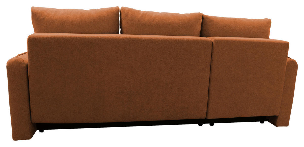 ECKSOFA in Struktur, Bouclé Rostfarben  - Rostfarben/Schwarz, Design, Kunststoff/Textil (143/209cm) - MID.YOU
