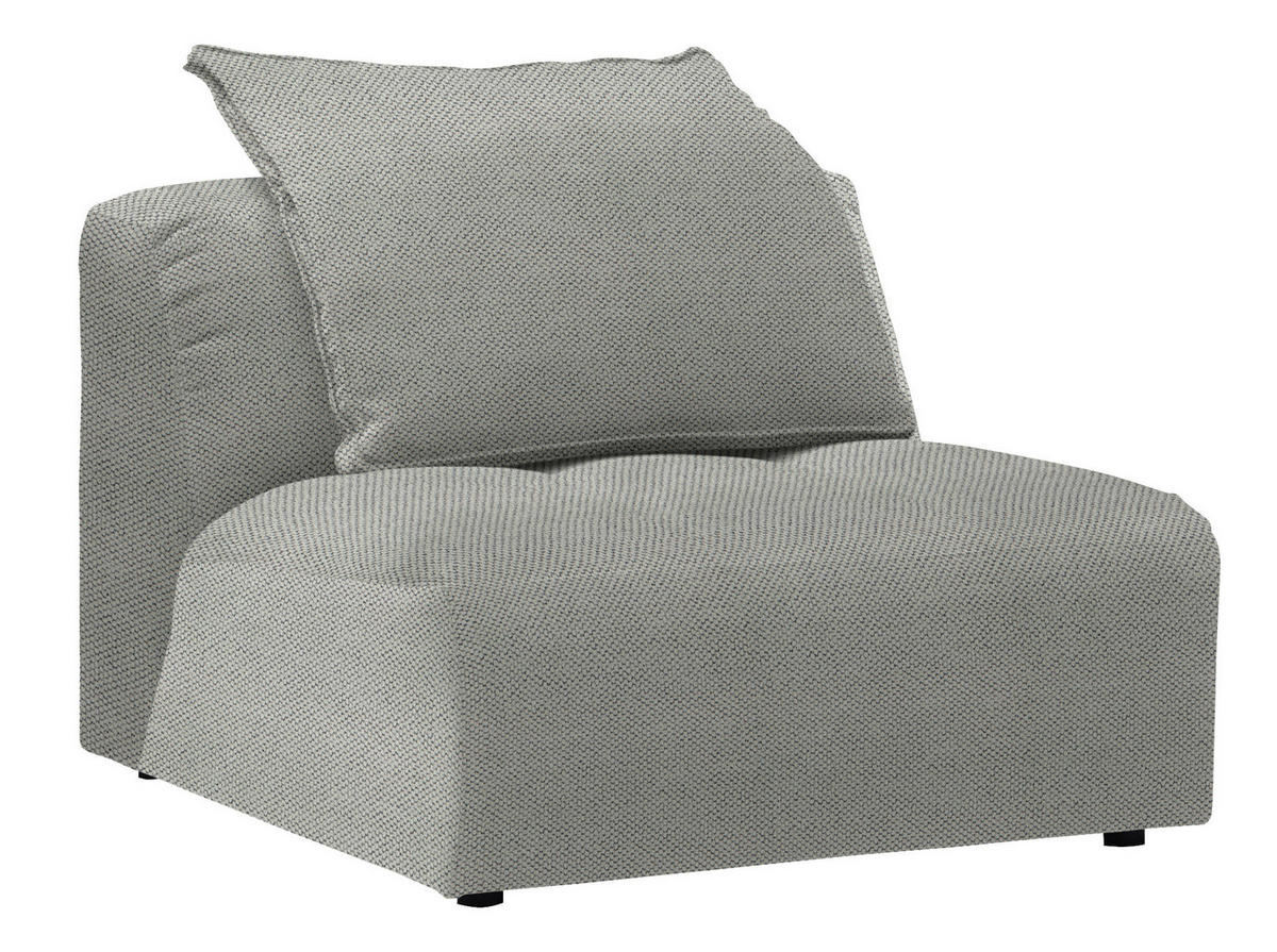 SESSEL in Webstoff Grau, Hellgrau  - Hellgrau/Schwarz, Modern, Kunststoff/Textil (98/77/108cm) - Stylife
