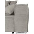 BIGSOFA in Flachgewebe Creme  - Chromfarben/Creme, KONVENTIONELL, Textil/Metall (256/68/122cm) - Carryhome