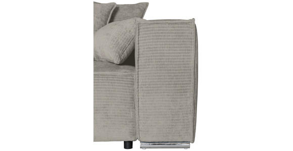 BIGSOFA in Flachgewebe Creme  - Chromfarben/Creme, KONVENTIONELL, Textil/Metall (256/68/122cm) - Carryhome