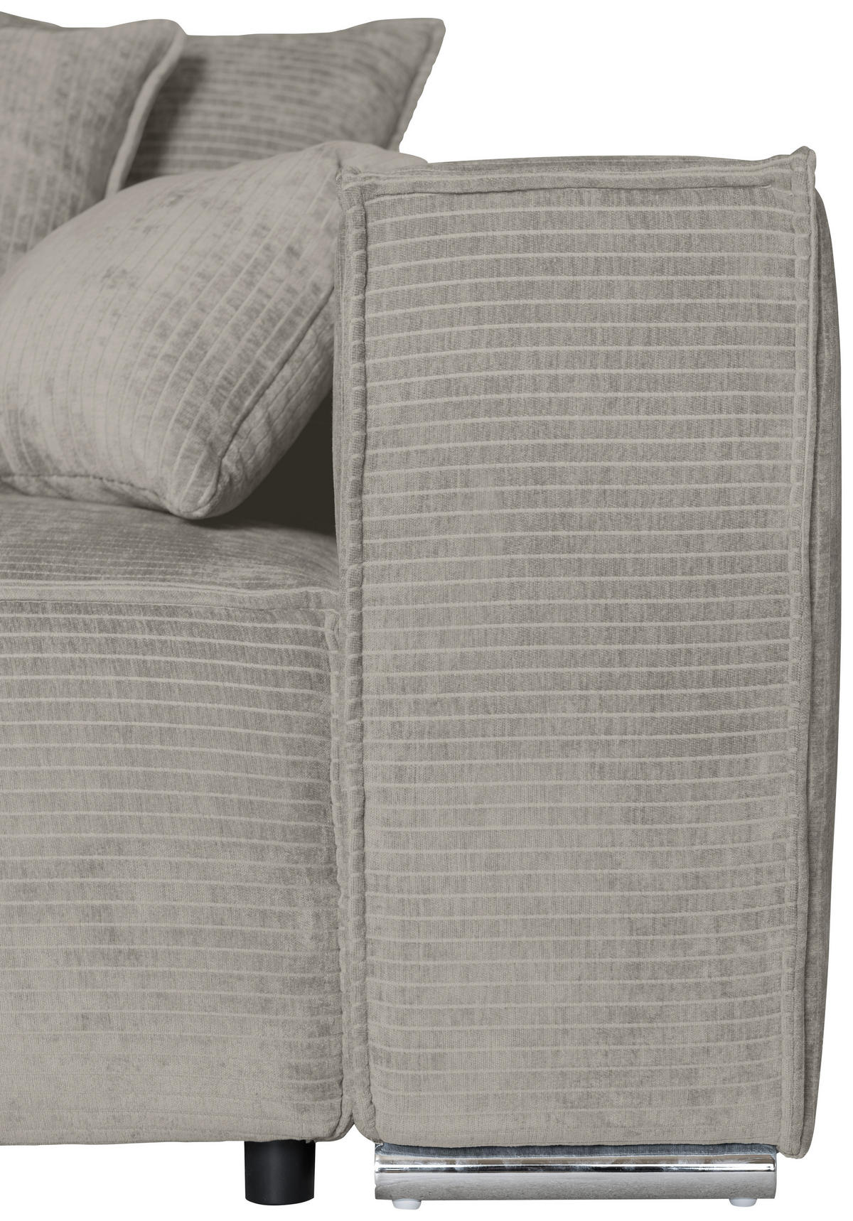 BIGSOFA Flachgewebe Creme  - Chromfarben/Creme, KONVENTIONELL, Textil/Metall (256/68/122cm) - Carryhome