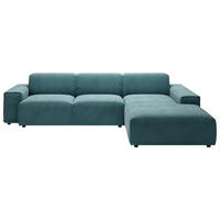ECKSOFA 9125 Petrol Cord  - Petrol/Schwarz, Design, Kunststoff/Textil (300/189cm) - Pure Home Lifestyle