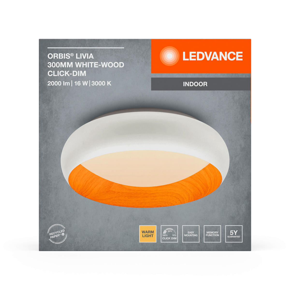 LED-DECKENLEUCHTE 30/9,5 cm   - KONVENTIONELL, Metall (30/9,5cm) - Ledvance
