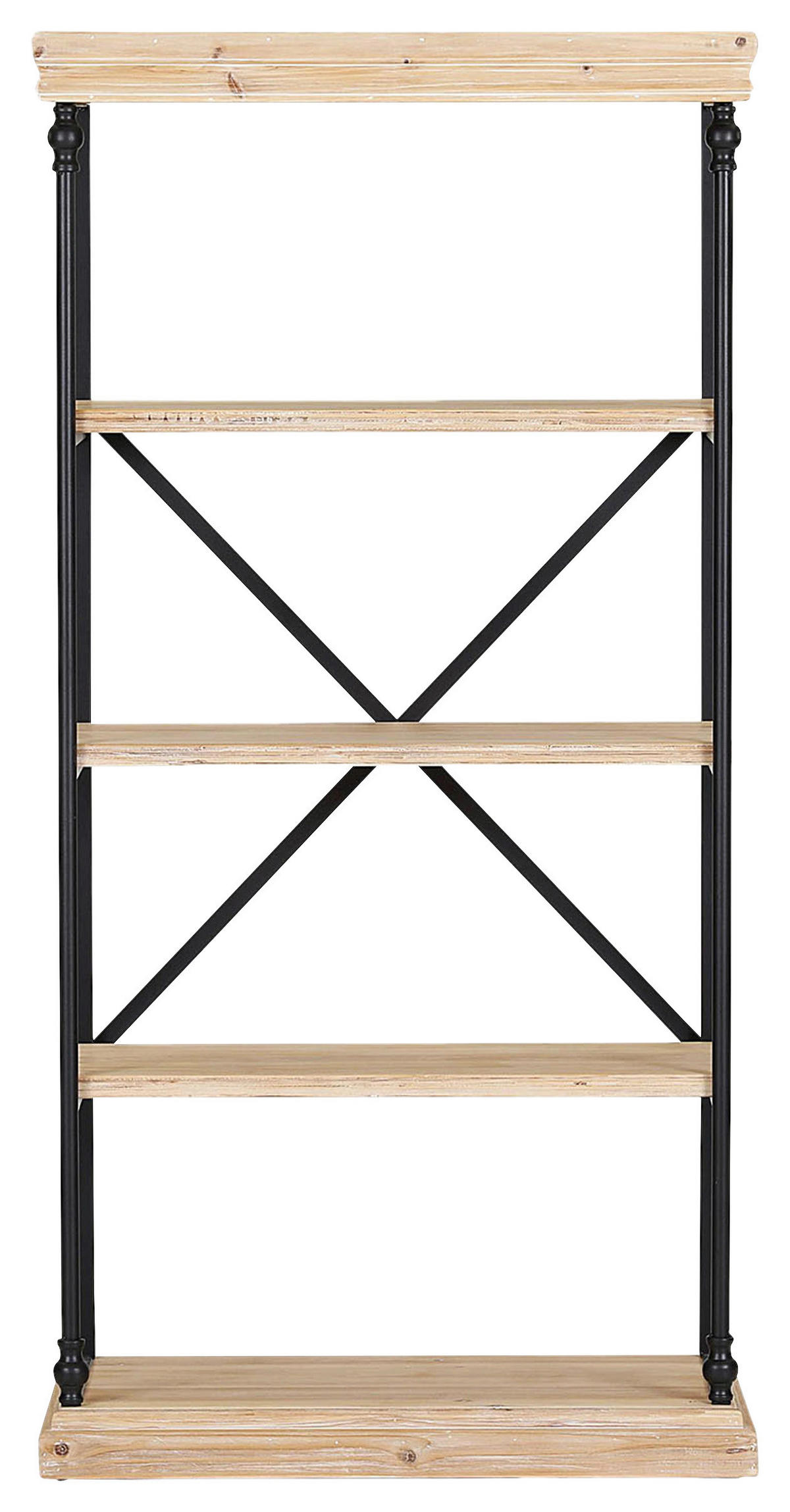 REGAL  76/152/43 cm Schwarz, Tannenholzfarben  - Tannenholzfarben/Schwarz, Design, Holz/Metall (76/152/43cm) - Landscape