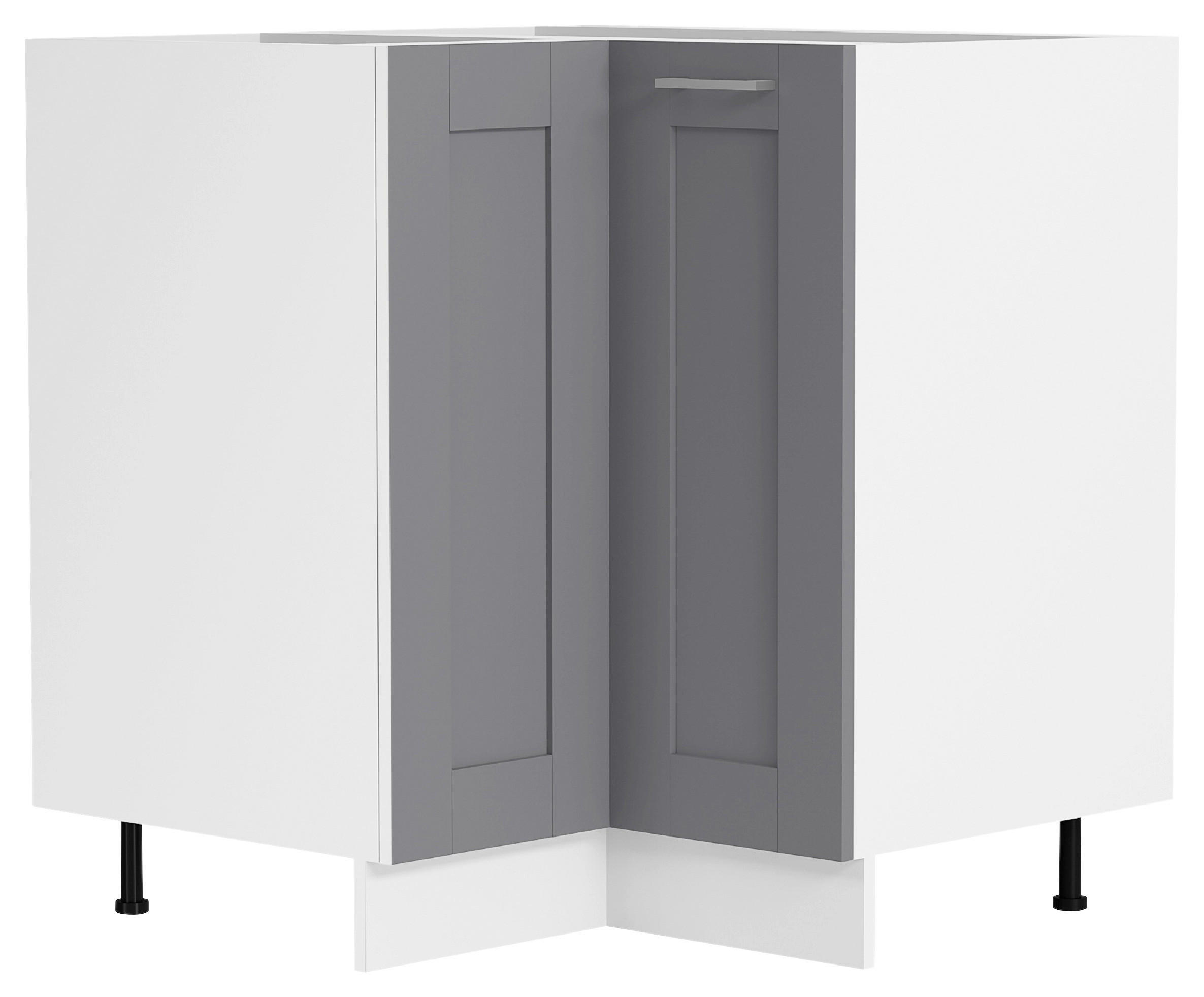 ECKUNTERSCHRANK 76/82/76 cm  - Weiss/Anthrazit, Trend, Holzwerkstoff/Kunststoff (76/82/76cm) - MID.YOU