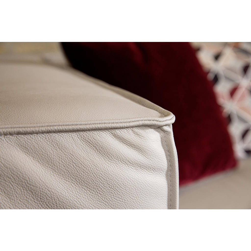 Thumbnail - Chilliano Ecksofa around the block, Beige, Leder, Echtleder, Longlife-Leder, Uni, Füllung: Schaumstoff, Polyurethan (Pur...
