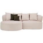 ECKSOFA in Chenille Beige  - Dunkelgrün/Beige, MODERN, Kunststoff/Textil (166/235cm) - Hom`in