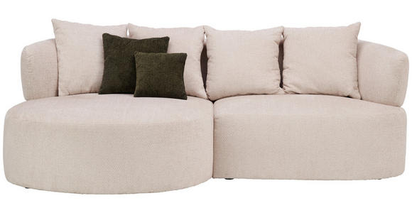 ECKSOFA in Chenille Beige  - Dunkelgrün/Beige, MODERN, Kunststoff/Textil (166/235cm) - Hom`in