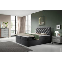 AMERICKÁ POSTEL, 140/200 cm, antracitová - černá/antracitová, Moderní, textil (140/200cm) - MID.YOU