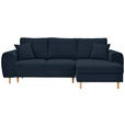 ECKSOFA  in Webstoff Dunkelblau  240/145 cm  - Naturfarben/Dunkelblau, KONVENTIONELL, Holz/Textil (240/145cm) - Carryhome