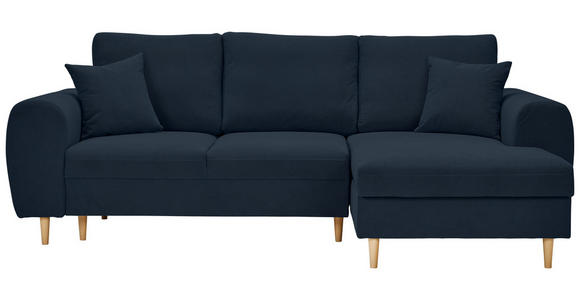 ECKSOFA  in Webstoff Dunkelblau  240/145 cm  - Naturfarben/Dunkelblau, KONVENTIONELL, Holz/Textil (240/145cm) - Carryhome