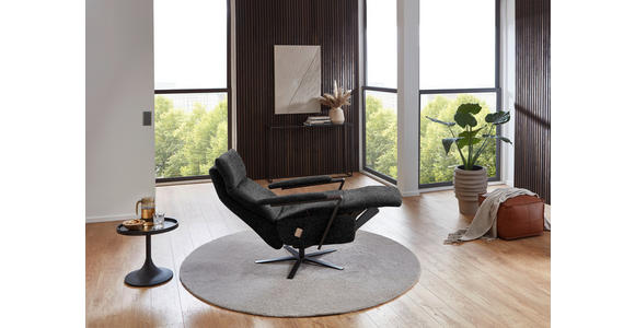 RELAXSESSEL in Textil Anthrazit - Anthrazit/Schwarz, Design, Textil/Metall (68/117/85cm) - Cantus