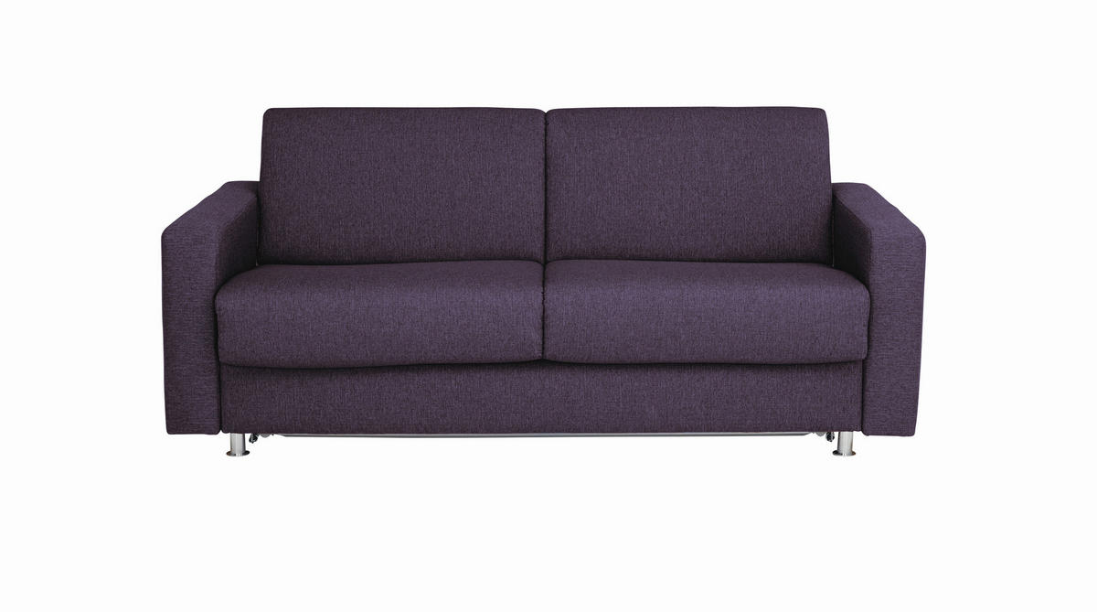 SCHLAFSOFA Flachgewebe Violett  - Chromfarben/Violett, KONVENTIONELL, Textil/Metall (195/84/100cm) - Bali