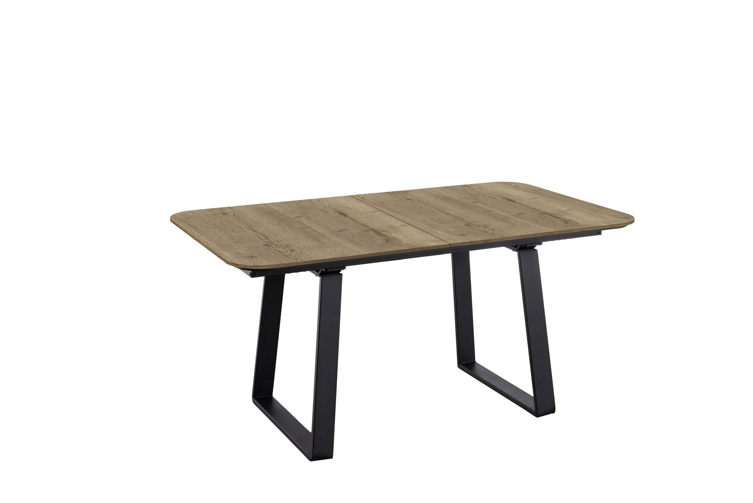ESSTISCH 160-210/95/76 cm Nachbildung  Holz, Metall ausziehbar, in verschiedenen Größen erhältlich oval Schwarz, Eiche dunkel  - Eiche dunkel/Schwarz, Basics, Holz/Metall (160-210/95/76cm) - Celina Home