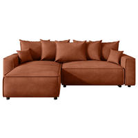 ECKSOFA  Cord Rostfarben  - Rostfarben/Schwarz, Modern, Kunststoff/Textil (190/280cm) - MID.YOU