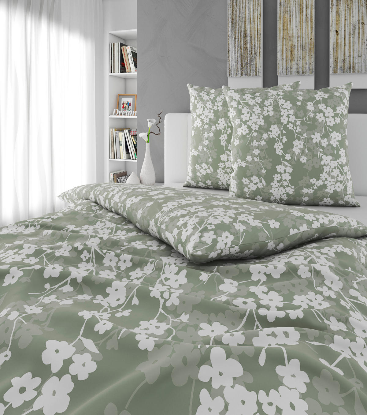 BETTWÄSCHE Musselin 200/200 cm  - Salbeigrün, Textil (200/200cm) - Esposa