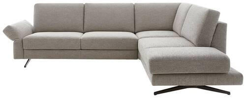 ECKSOFA in Flachgewebe Beige  259/218 cm  - Beige/Schwarz, Design, Textil/Metall (259/218cm) - Koinor