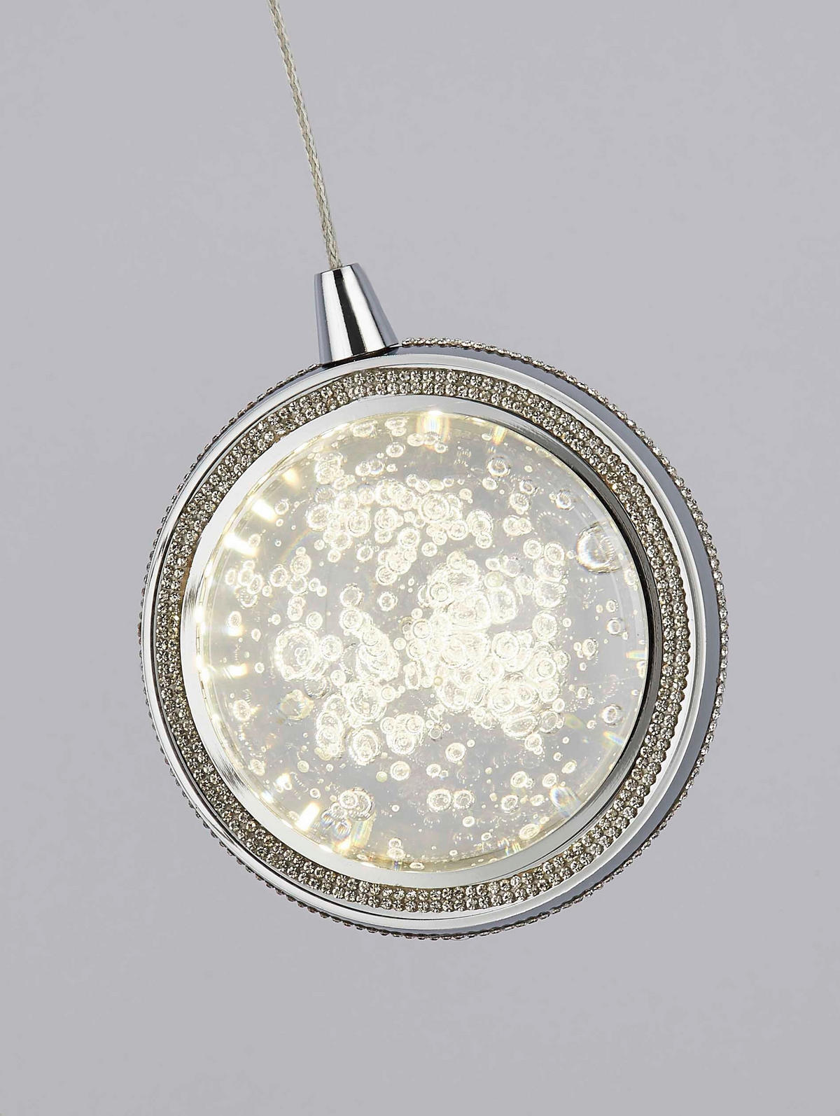 LED-HÄNGELEUCHTE Quartz 31/150 cm   - Chromfarben/Transparent, KONVENTIONELL, Glas/Metall (31/150cm) - Searchlight