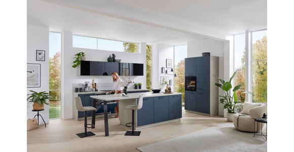 EINBAUKÜCHE   - Blau/Grau, Design, Holzwerkstoff - Novel