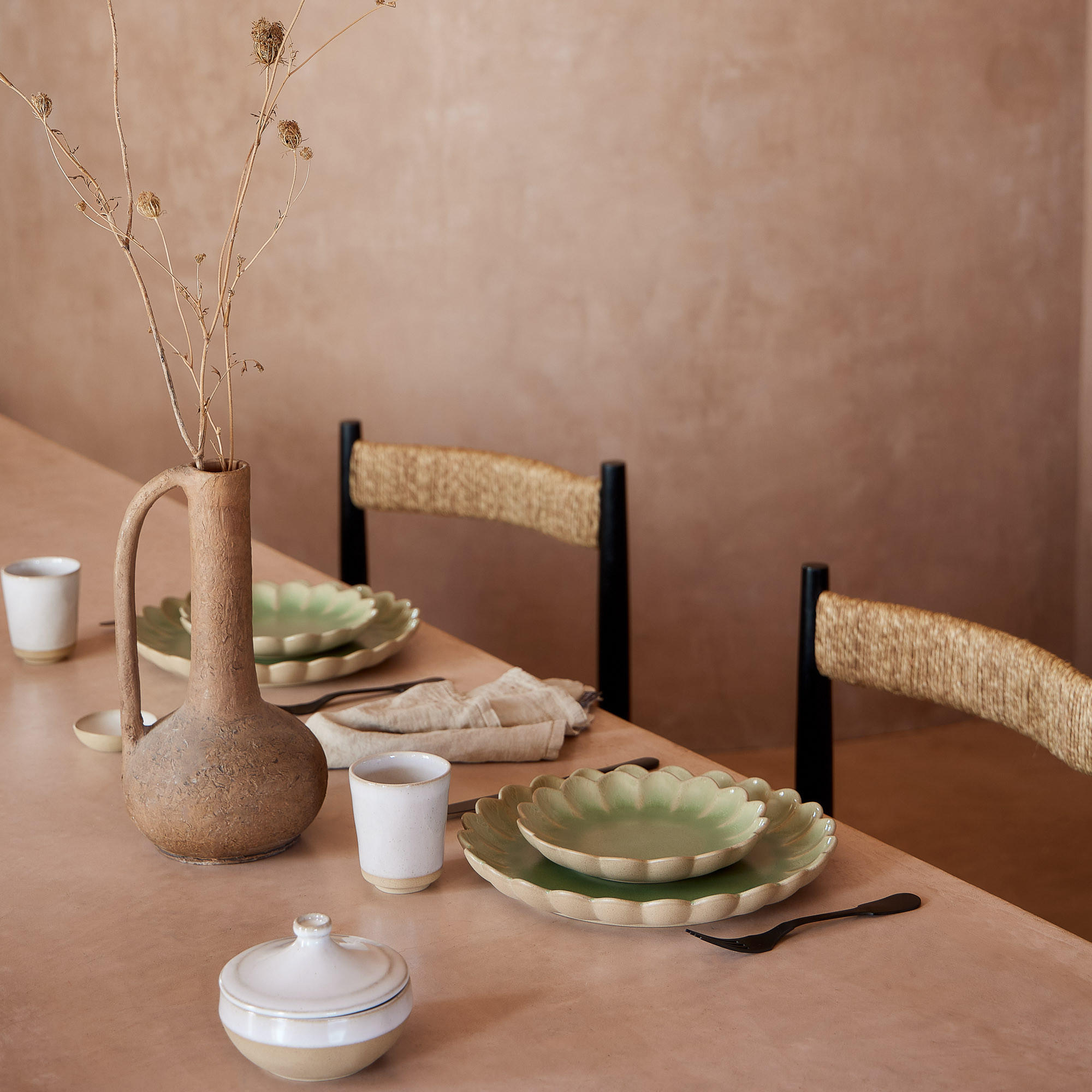 KOMBISERVICE Salbeigrün MARRAKESH 12-teilig 4 Personen  - Salbeigrün, Basics, Keramik - Costa Nova