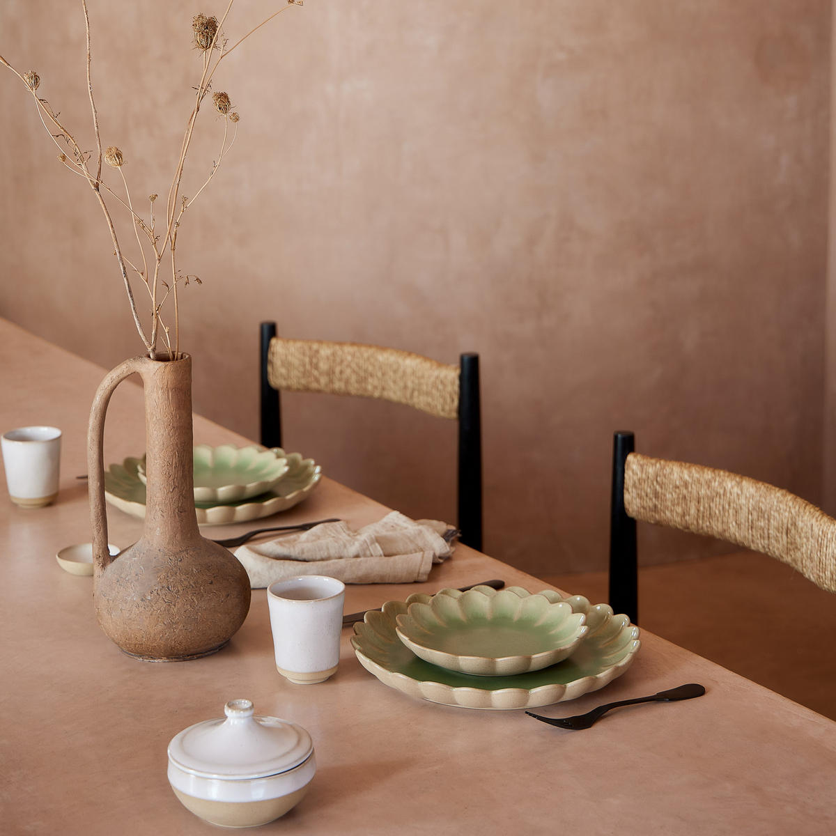 KOMBISERVICE Salbeigrün MARRAKESH 12-teilig 4 Personen  - Salbeigrün, Basics, Keramik - Costa Nova