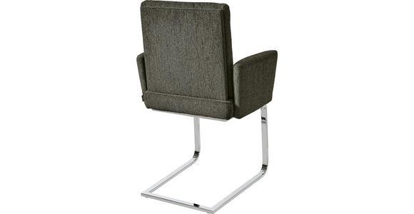 ARMLEHNSTUHL in Stahl Flachgewebe - Chromfarben/Grün, Design, Textil/Metall (60/92/60cm) - Dieter Knoll