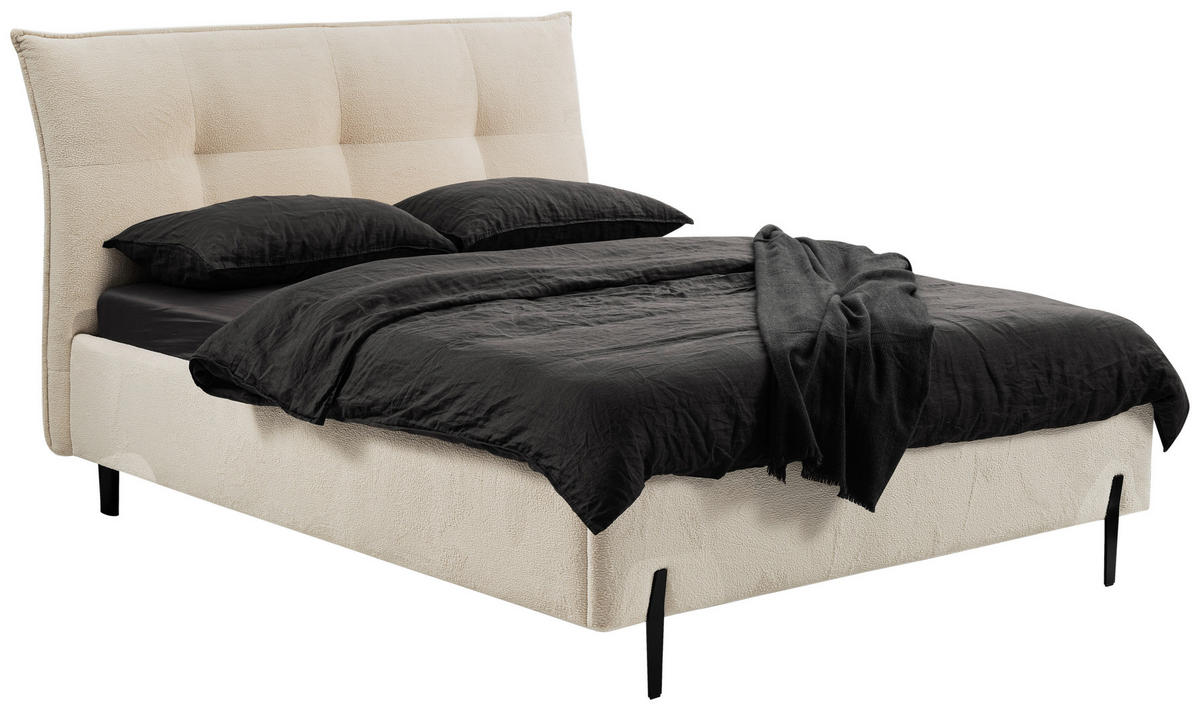 TAPECIRANI KREVET   180/200 cm   krem  - crna/krem, Moderno, drvo/metal (180/200cm) - MID.YOU