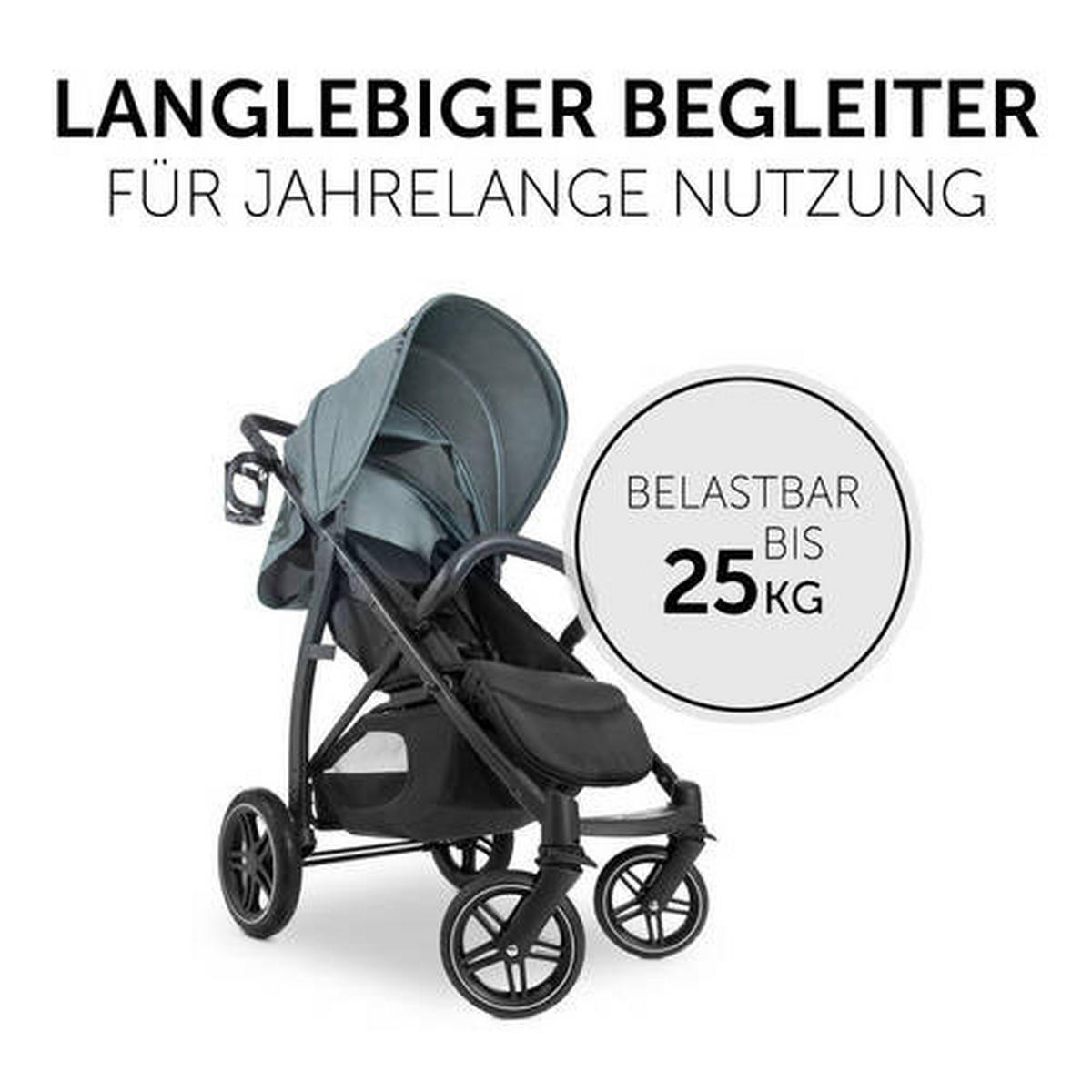 BUGGY RAPID 4 D  - Schwarz/Mintgrün, Basics, Textil (92/57/110cm) - Hauck