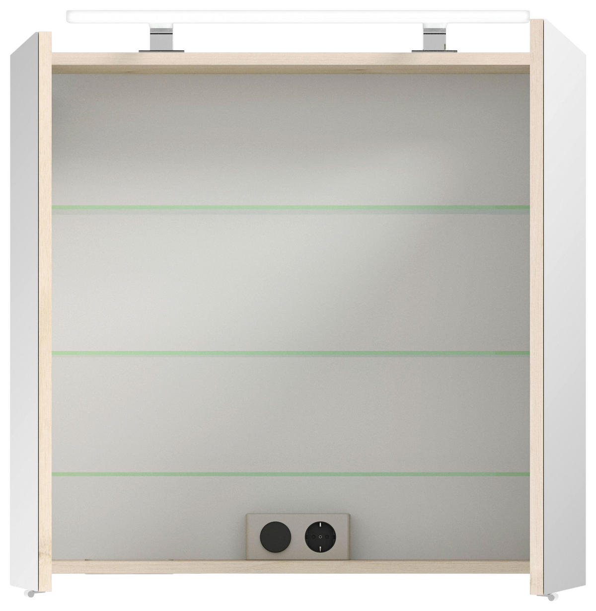 SPIEGELSCHRANK 75/70,3/15 cm  - Chromfarben/Eichefarben, KONVENTIONELL, Glas/Holzwerkstoff (75/70,3/15cm) - Sadena
