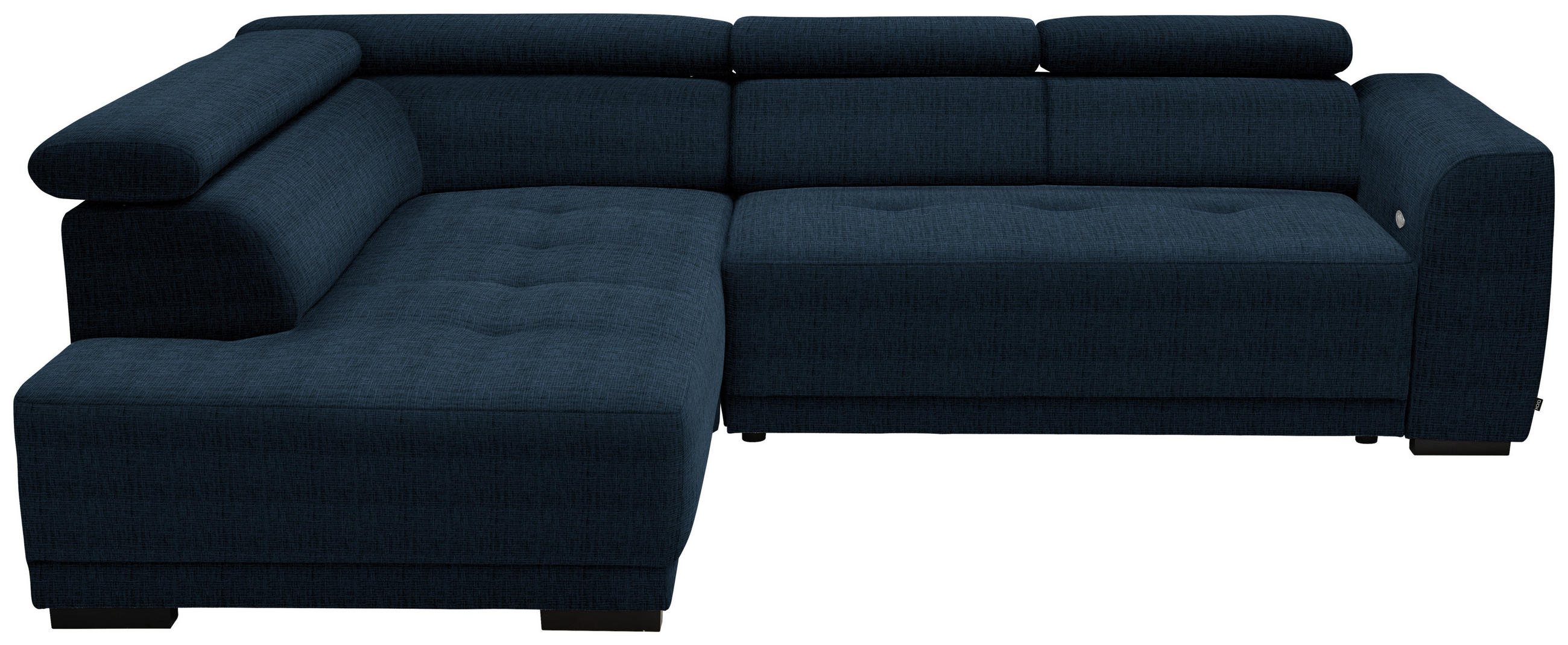 ECKSOFA in Chenille Dunkelblau  205/284 cm  - Schwarz/Dunkelblau, Design, Kunststoff/Textil (205/284cm) - Xora