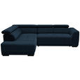 ECKSOFA in Chenille Dunkelblau  205/284 cm  - Schwarz/Dunkelblau, Design, Kunststoff/Textil (205/284cm) - Xora