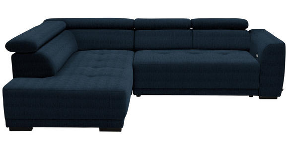 ECKSOFA in Chenille Dunkelblau 205/284 cm - Schwarz/Dunkelblau, Design, Kunststoff/Textil (205/284cm) - Xora