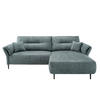 ECKSOFA Blaugrau Struktur  - Blaugrau/Schwarz, MODERN, Holz/Textil (269/172cm) - MID.YOU