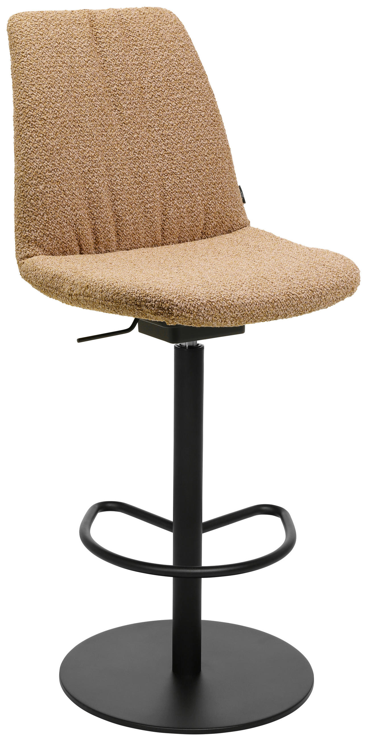 BARHOCKER Flachgewebe Orange, Braun Stahl Sitzfläche 360° drehbar, Lederauswahl, Stoffauswahl - Schwarz/Orange, Design, Textil/Metall (59/115,5-126/39cm) - Johann Jakob