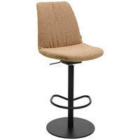 BARHOCKER Flachgewebe Braun, Orange Stahl Lederauswahl, Stoffauswahl, Sitzfläche 360° drehbar  - Schwarz/Braun, Design, Textil/Metall (59/115,5-126/39cm) - Johann Jakob