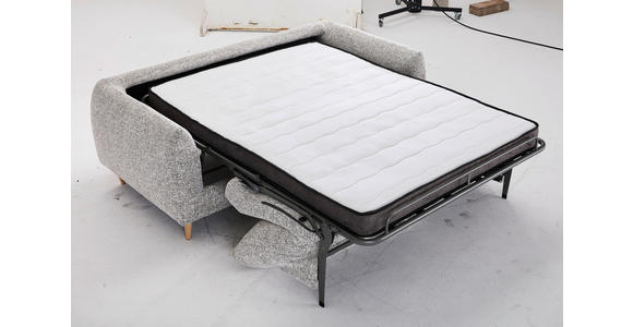 SCHLAFSOFA Flachgewebe Grau  - Naturfarben/Grau, Design, Holz/Textil (205/85/103cm) - Novel